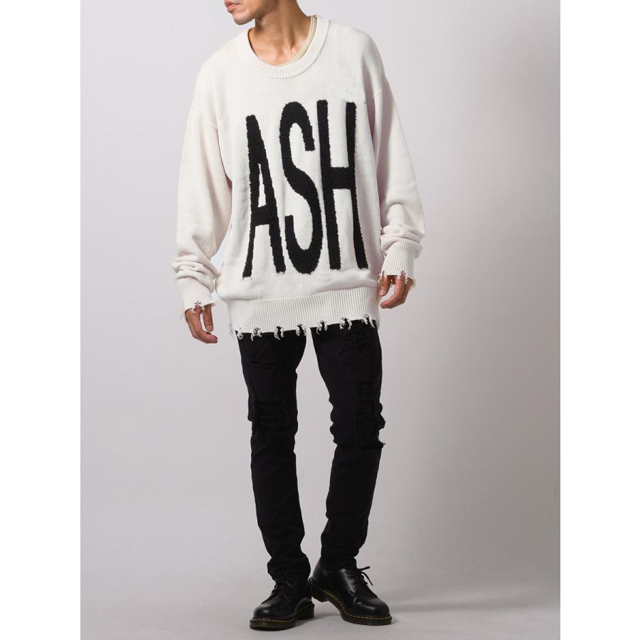 グランジ加工クルーネックセーター メンズ ビッグシルエット オーバーサイズ ストリート系 韓国ファッション 韓国系 RE730 セブンサーティー | RE730 | 07