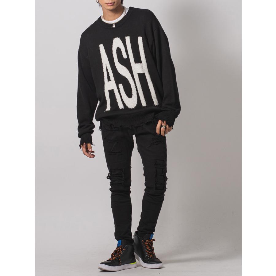 グランジ加工クルーネックセーター メンズ ビッグシルエット オーバーサイズ ストリート系 韓国ファッション 韓国系 RE730 セブンサーティー | RE730 | 11