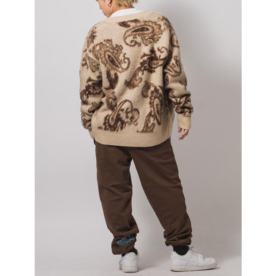 モヘアタッチ総柄ビッグカーディガン メンズ ビッグシルエット オーバーサイズ ストリート系 韓国ファッション 韓国系 RE730 セブンサーティー | RE730 | 20