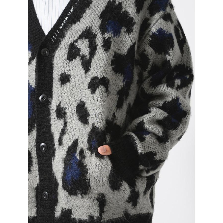 モヘアタッチ総柄ビッグカーディガン メンズ ビッグシルエット オーバーサイズ ストリート系 韓国ファッション 韓国系 RE730 セブンサーティー | RE730 | 25