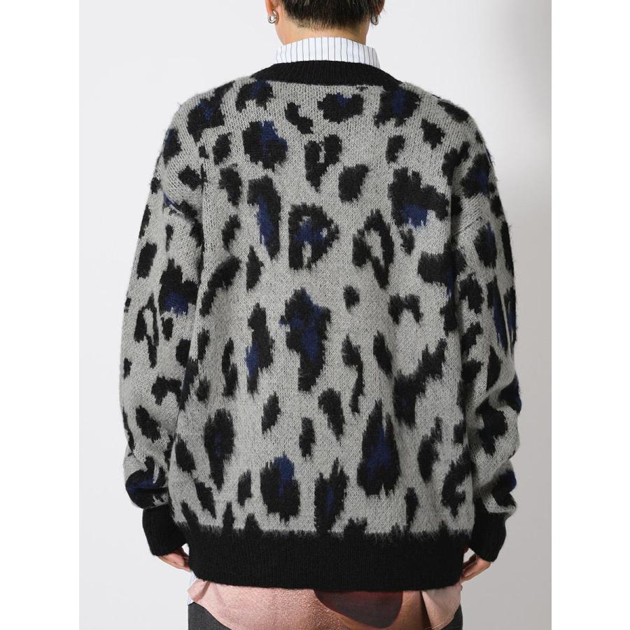 モヘアタッチ総柄ビッグカーディガン メンズ ビッグシルエット オーバーサイズ ストリート系 韓国ファッション 韓国系 RE730 セブンサーティー | RE730 | 26