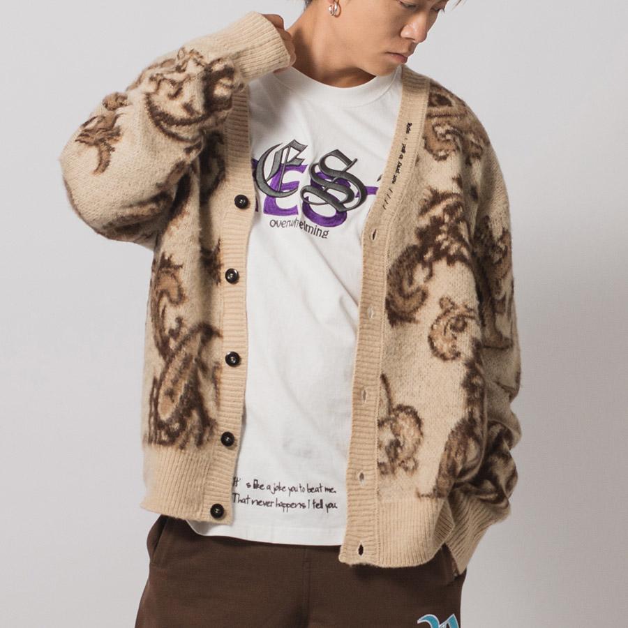 モヘアタッチ総柄ビッグカーディガン メンズ ビッグシルエット オーバーサイズ ストリート系 韓国ファッション 韓国系 RE730 セブンサーティー | RE730 | 12