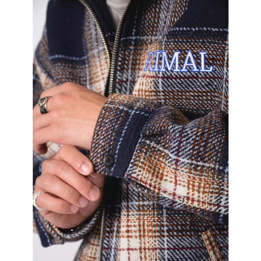 オンブレーチェックフルジップジャケット メンズ ビッグシルエット オーバーサイズ ストリート系 韓国ファッション 韓国系 RE730 セブンサーティー | RE730 | 17