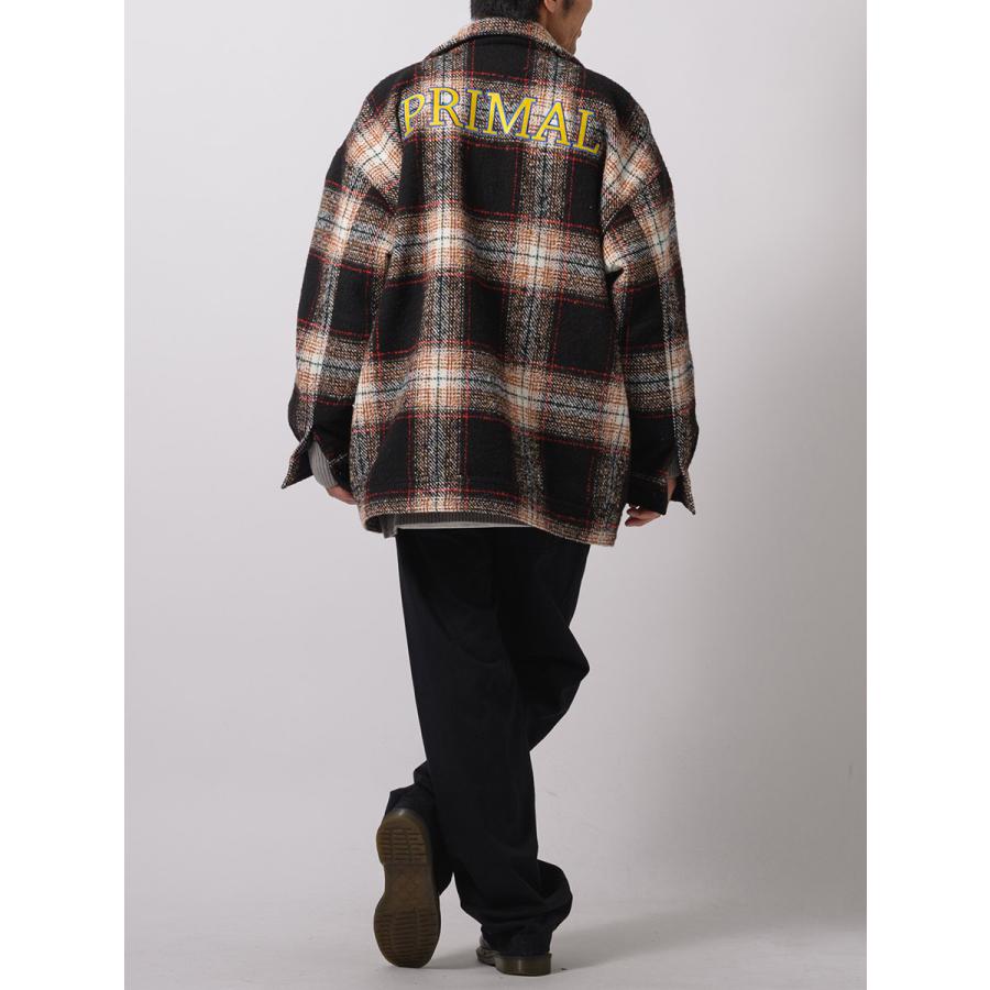 オンブレーチェックフルジップジャケット メンズ ビッグシルエット オーバーサイズ ストリート系 韓国ファッション 韓国系 RE730 セブンサーティー | RE730 | 09