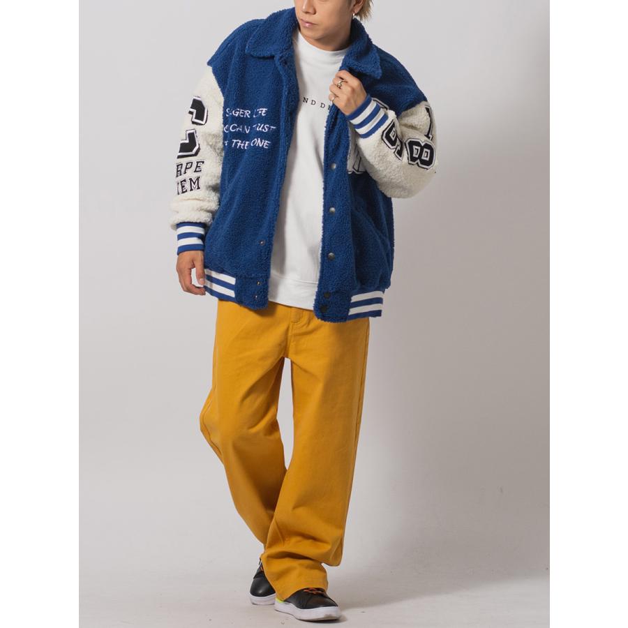 リングボアバーシティジャケット メンズ ビッグシルエット オーバーサイズ ストリート系 韓国ファッション 韓国系 RE730 セブンサーティー | RE730 | 13