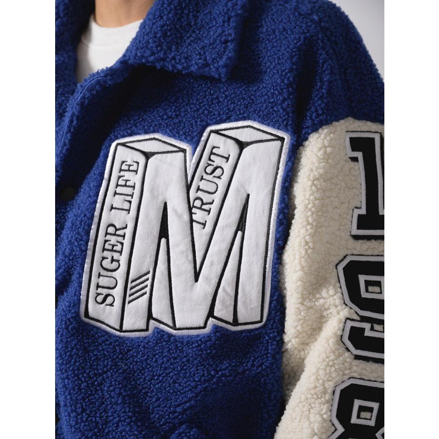 リングボアバーシティジャケット メンズ ビッグシルエット オーバーサイズ ストリート系 韓国ファッション 韓国系 RE730 セブンサーティー | RE730 | 18