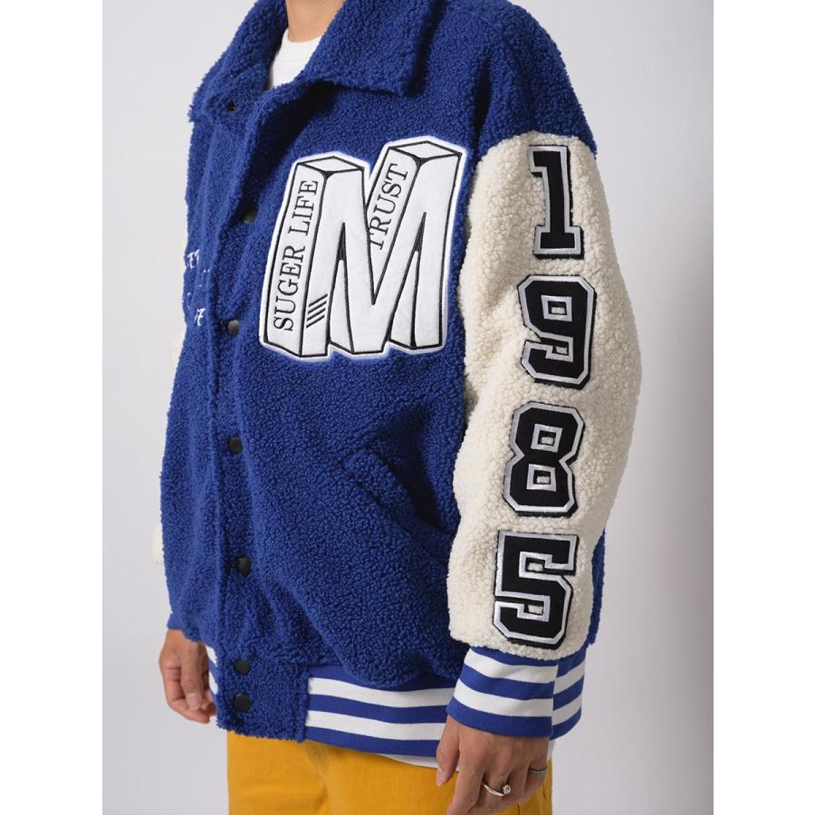 リングボアバーシティジャケット メンズ ビッグシルエット オーバーサイズ ストリート系 韓国ファッション 韓国系 RE730 セブンサーティー | RE730 | 20