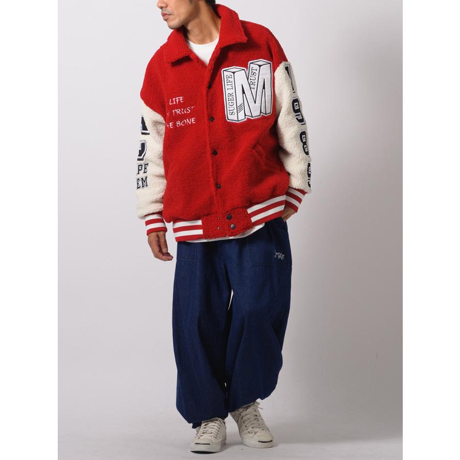 リングボアバーシティジャケット メンズ ビッグシルエット オーバーサイズ ストリート系 韓国ファッション 韓国系 RE730 セブンサーティー | RE730 | 07