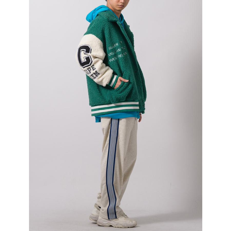 リングボアバーシティジャケット メンズ ビッグシルエット オーバーサイズ ストリート系 韓国ファッション 韓国系 RE730 セブンサーティー | RE730 | 11