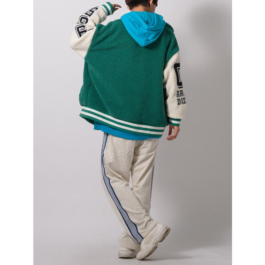 リングボアバーシティジャケット メンズ ビッグシルエット オーバーサイズ ストリート系 韓国ファッション 韓国系 RE730 セブンサーティー | RE730 | 12