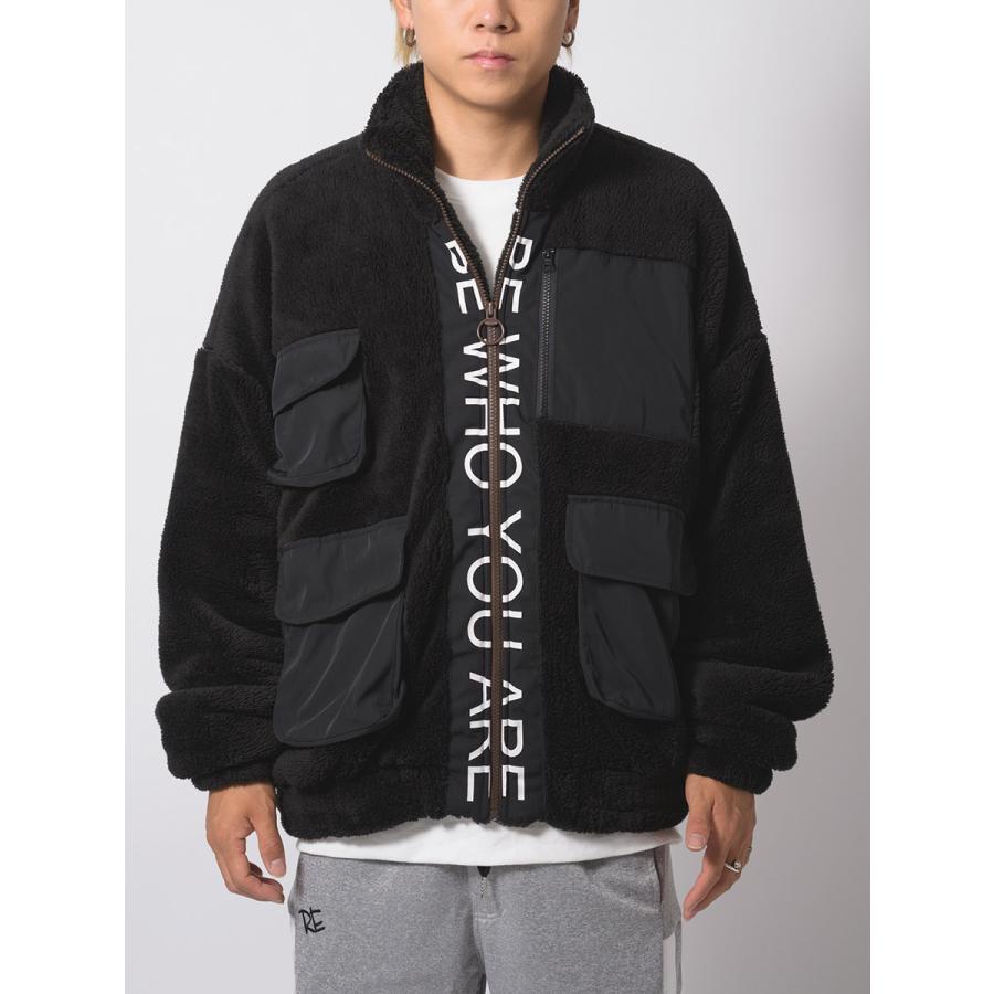 両面ボアトラックジャケット メンズ ビッグシルエット オーバーサイズ ストリート系 韓国ファッション 韓国系 RE730 セブンサーティー | RE730 | 15