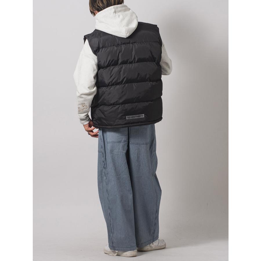 ナイロン中綿ベスト メンズ ビッグシルエット オーバーサイズ ストリート系 韓国ファッション 韓国系 RE730 セブンサーティー | RE730 | 17