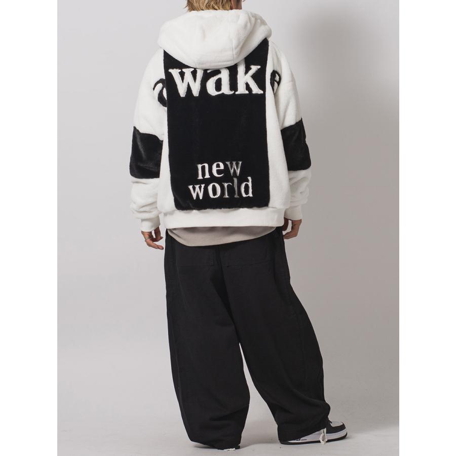 エコファー配色フードブルゾン メンズ ビッグシルエット オーバーサイズ ストリート系 韓国ファッション 韓国系 RE730 セブンサーティー | RE730 | 16