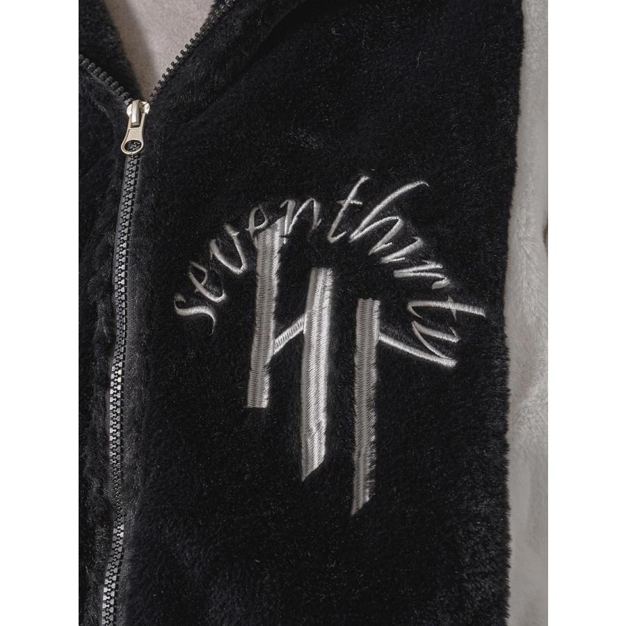 エコファー配色フードブルゾン メンズ ビッグシルエット オーバーサイズ ストリート系 韓国ファッション 韓国系 RE730 セブンサーティー | RE730 | 18