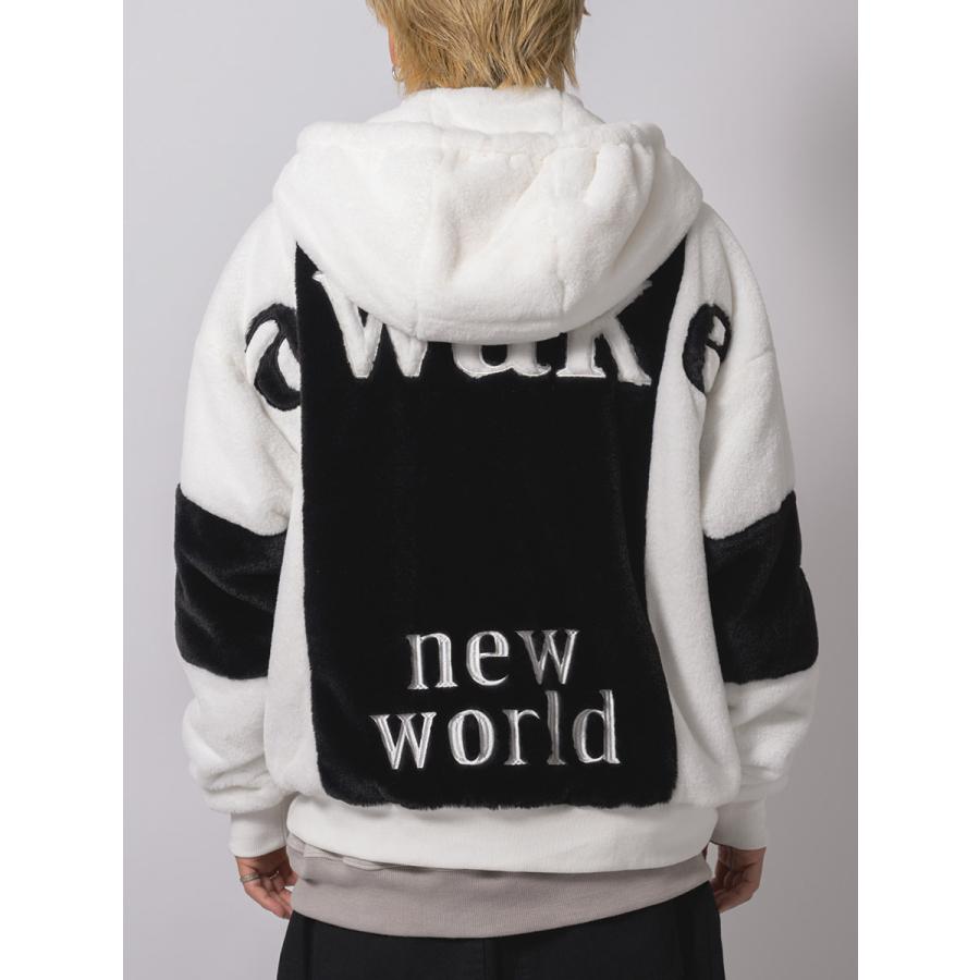 エコファー配色フードブルゾン メンズ ビッグシルエット オーバーサイズ ストリート系 韓国ファッション 韓国系 RE730 セブンサーティー | RE730 | 21