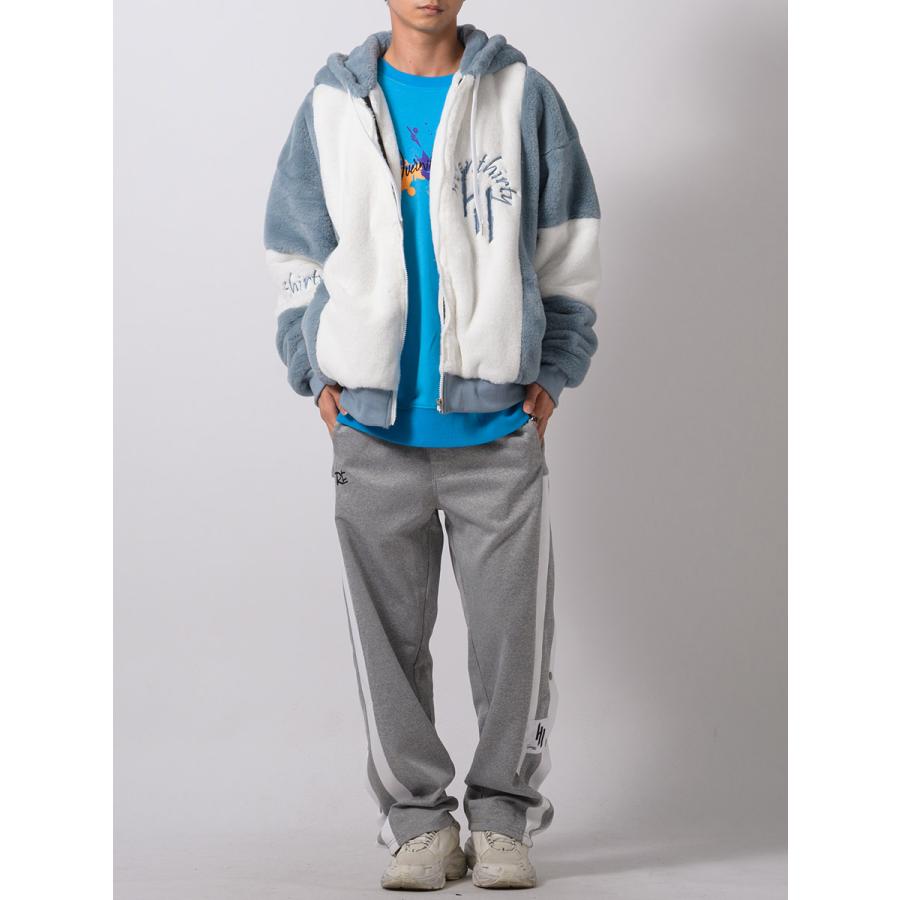 エコファー配色フードブルゾン メンズ ビッグシルエット オーバーサイズ ストリート系 韓国ファッション 韓国系 RE730 セブンサーティー | RE730 | 11