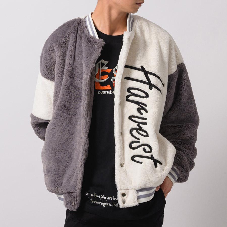 エコファーバーシティージャケット メンズ ビッグシルエット オーバーサイズ ストリート系 韓国ファッション 韓国系 RE730 セブンサーティー | RE730 | 05