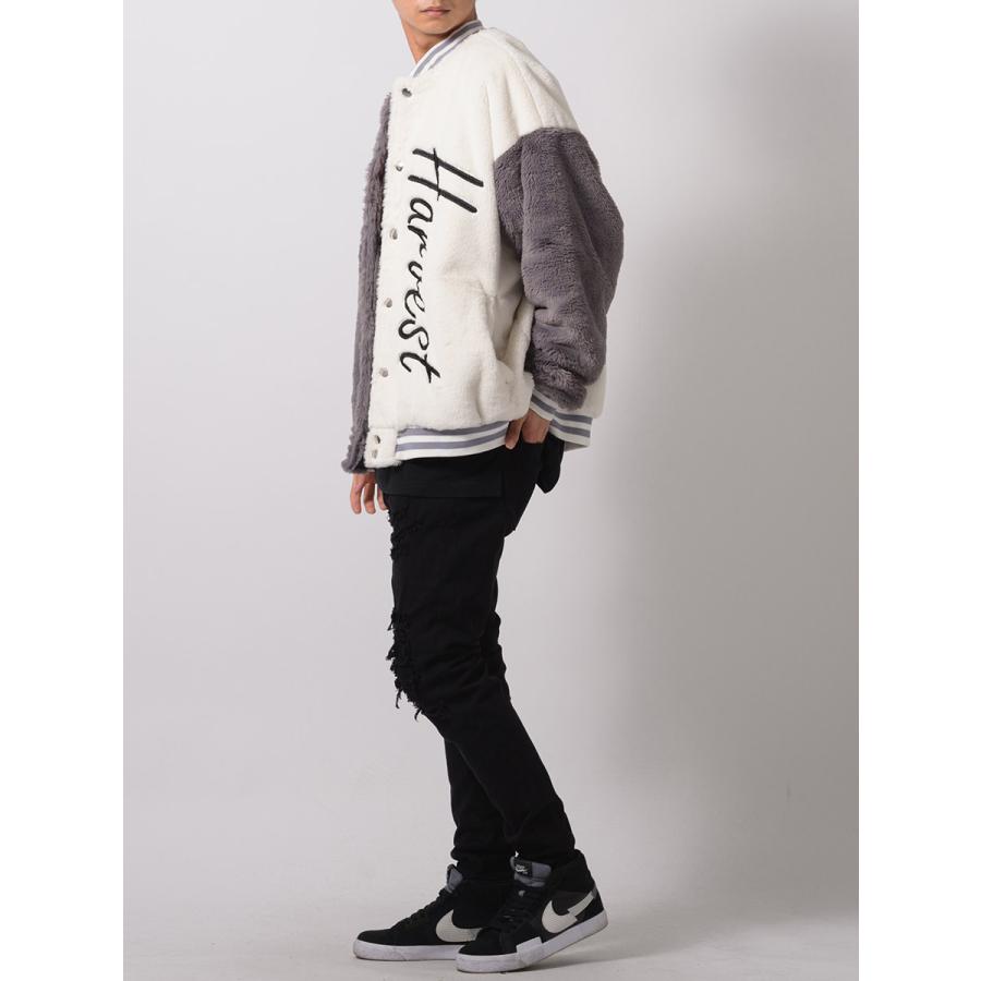 エコファーバーシティージャケット メンズ ビッグシルエット オーバーサイズ ストリート系 韓国ファッション 韓国系 RE730 セブンサーティー | RE730 | 10