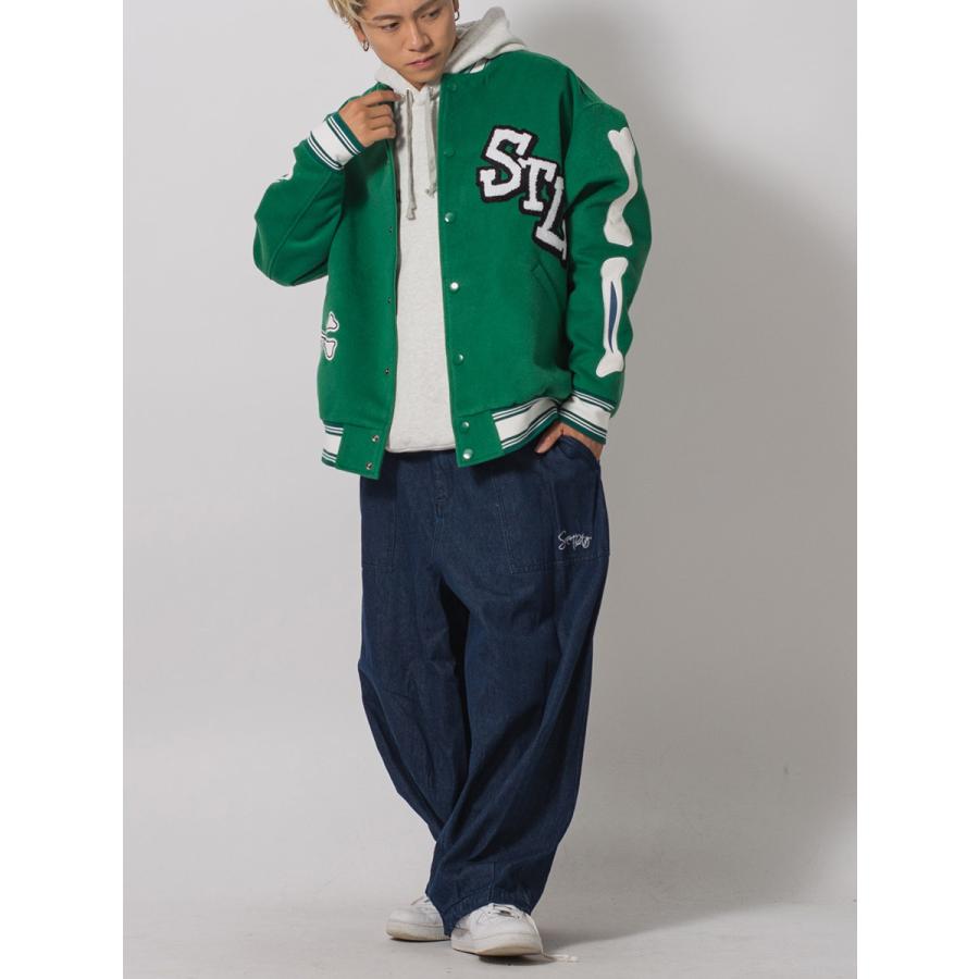 ボーンロゴバーシティジャケット メンズ ビッグシルエット オーバーサイズ ストリート系 韓国ファッション 韓国系 RE730 セブンサーティー | RE730 | 14