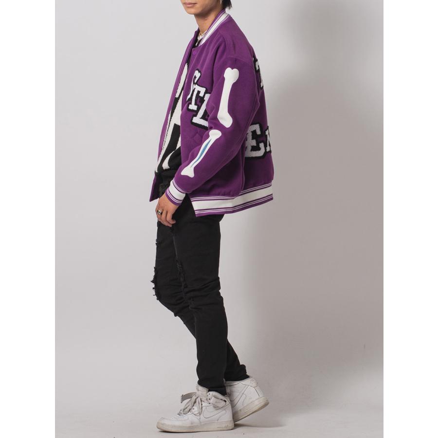 ボーンロゴバーシティジャケット メンズ ビッグシルエット オーバーサイズ ストリート系 韓国ファッション 韓国系 RE730 セブンサーティー | RE730 | 12