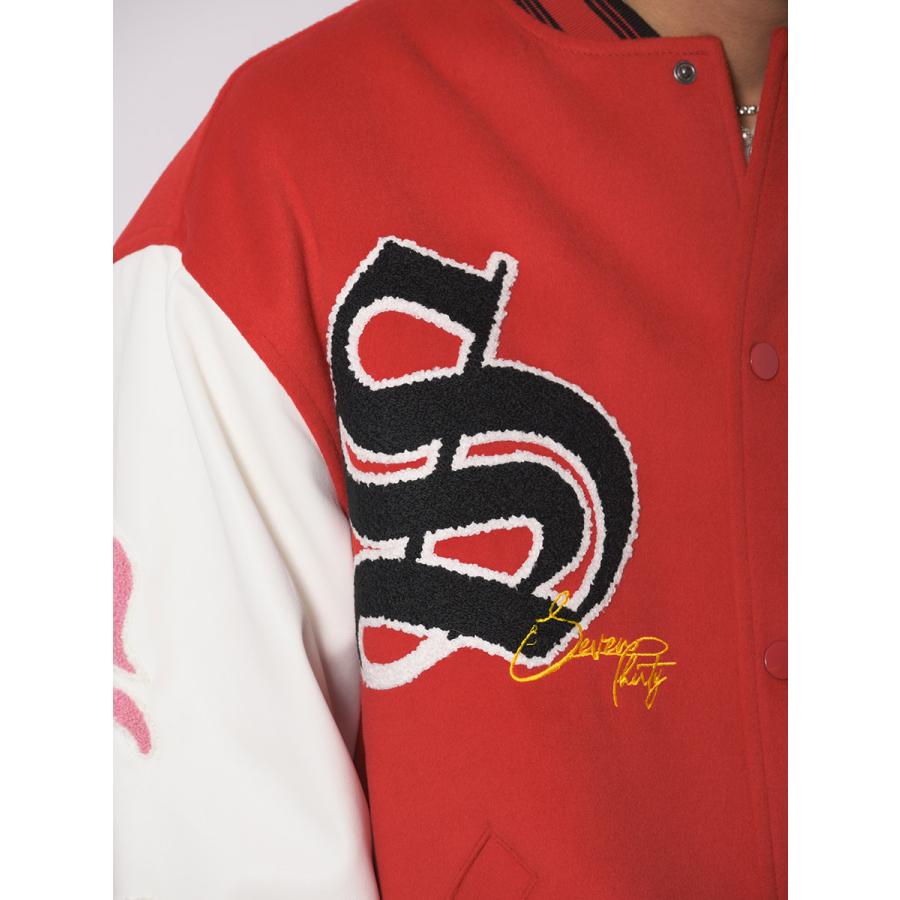 RE730 アーチロゴバーシティジャケット メンズ ビッグシルエット