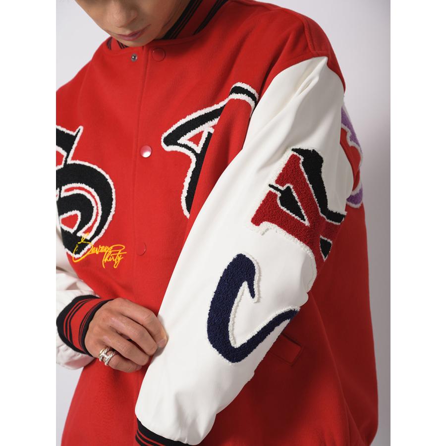 RE730 アーチロゴバーシティジャケット メンズ ビッグシルエット