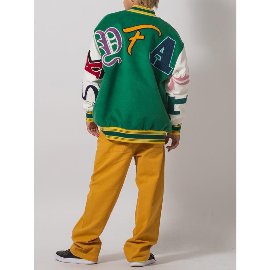 アーチロゴバーシティジャケット メンズ ビッグシルエット オーバーサイズ ストリート系 韓国ファッション 韓国系 RE730 セブンサーティー | RE730 | 11