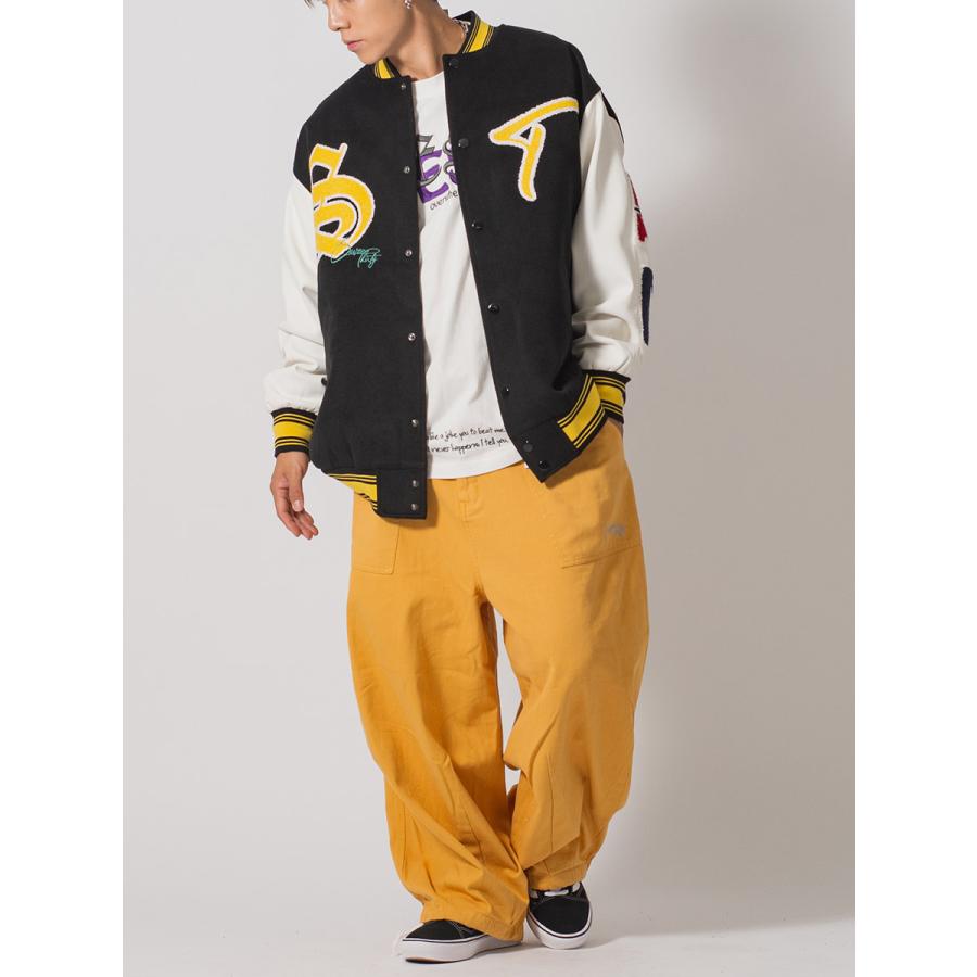 アーチロゴバーシティジャケット メンズ ビッグシルエット オーバーサイズ ストリート系 韓国ファッション 韓国系 RE730 セブンサーティー | RE730 | 12