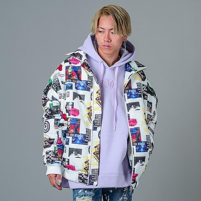 ブルゾン メンズ 冬 中綿 ビッグシルエット ホワイト 白 ブラック 黒 M L Xl 2l Ll 総柄 プリント オーバーサイズ ストリート Re730 セブンサーティー 501 Be501 メンズジャケット バッグ 鞄 のhk 通販 Yahoo ショッピング