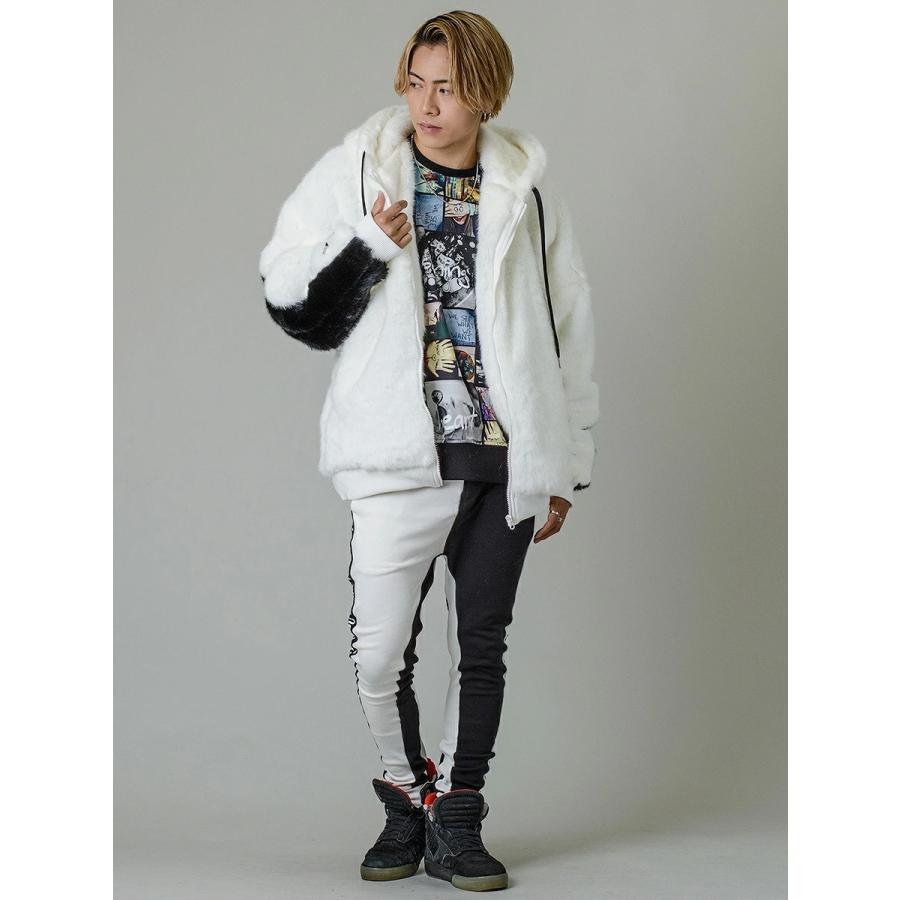 ファー ジップ パーカー リバーシブル ジャケット 韓国 nr7530 RE730 ファー パーカー ジャケット メンズ ビッグシルエット