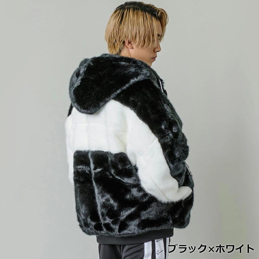 RE730 ファー パーカー ジャケット メンズ ビッグシルエット