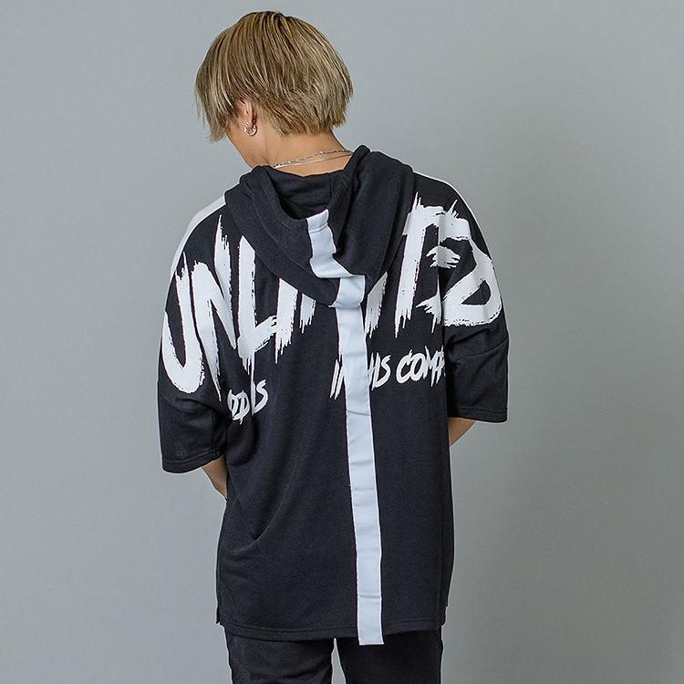 パーカー メンズ プルオーバー 半袖 プリント 白 黒 M L Xl ビッグシルエット オーバーサイズ ホワイト ブラック プルパーカー Be メンズジャケット バッグ 鞄 のhk 通販 Yahoo ショッピング