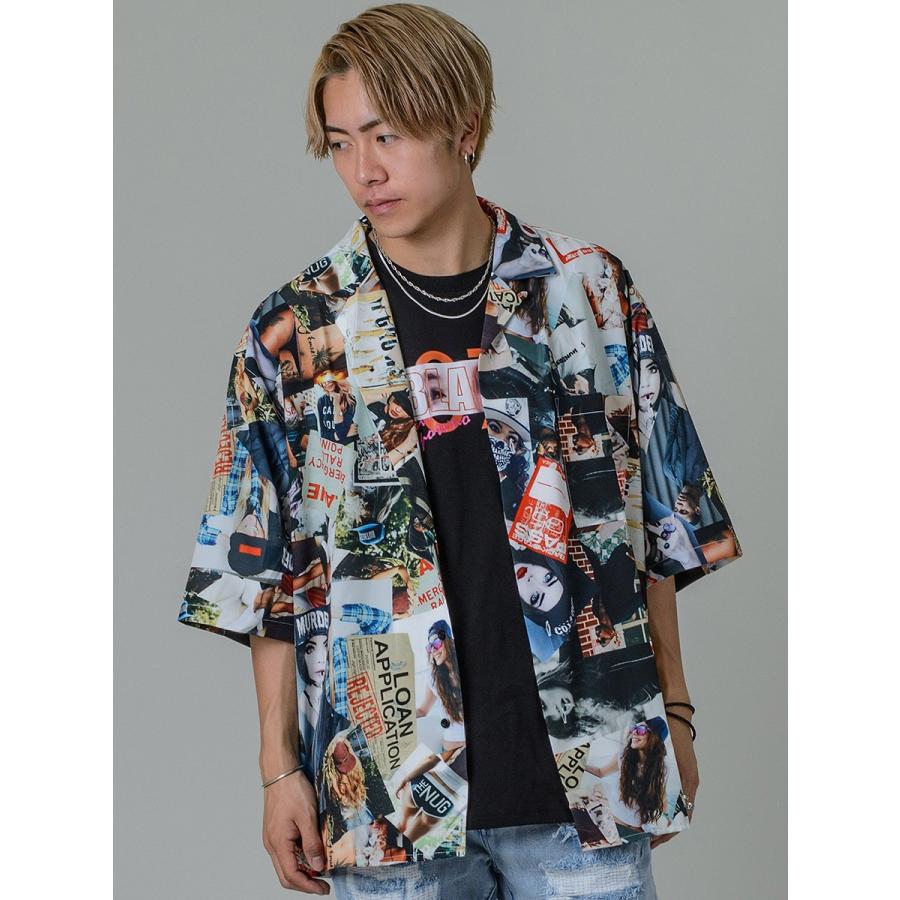Re730 セブンサーティー 総柄オープンカラーシャツ モード ストリート ダンス系 韓国ファッション 韓国スタイル メンズ 春 夏 カラー モノトーン M L Xl Be メンズジャケット バッグ 鞄 のhk 通販 Yahoo ショッピング
