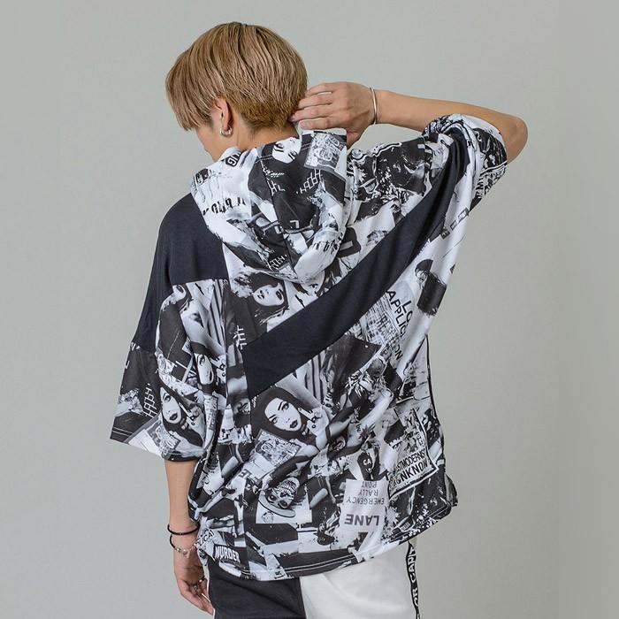 パーカー ビッグパーカー メンズ 白黒 カラフル M L Xl 2l Ll 半袖 ビッグシルエット オーバーサイズ プルオーバー プリント 写真 Re730 セブンサーティー Be メンズジャケット バッグ 鞄 のhk 通販 Yahoo ショッピング