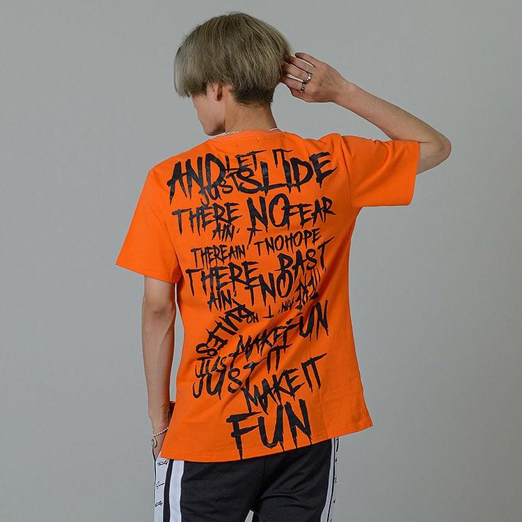 Tシャツ メンズ 半袖 プリント 白 黒 蛍光 ロング M L Xl ダンス ヒップホップ ホワイト ブラック オレンジ 派手 Be メンズジャケット バッグ 鞄 のhk 通販 Yahoo ショッピング