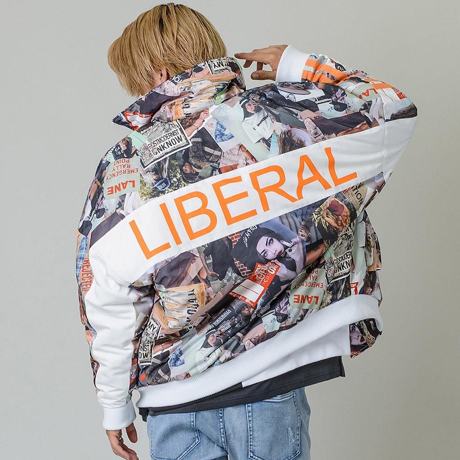 ブルゾン メンズ 冬 中綿 ビッグシルエット ホワイト 白 ブラック 黒 M L Xl 2l Ll 総柄 コラージュ オーバーサイズ ストリート Re730 セブンサーティー Be メンズジャケット バッグ 鞄 のhk 通販 Yahoo ショッピング