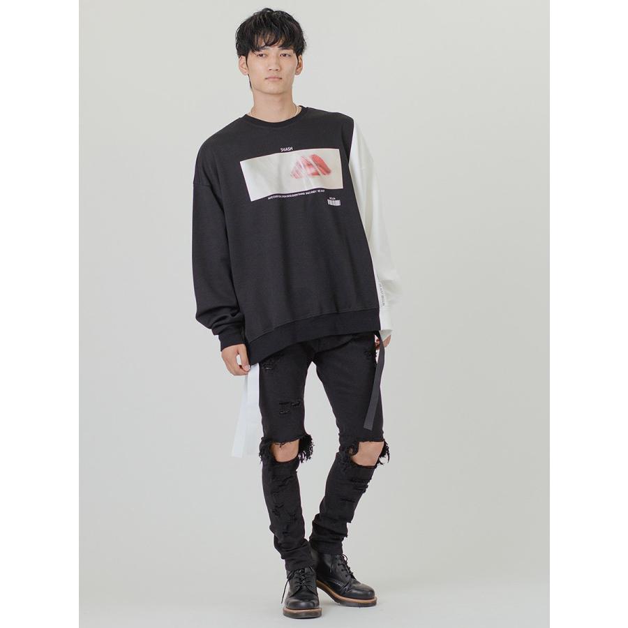 ジーンズ メンズ スキニー S M L 29 30 31 黒 ブラック ストレッチ ダメージ ライン クラッシュ 春夏秋冬 RE730 セブンサーティー 85155 hk エイチケー 92534 | RE730 | 17