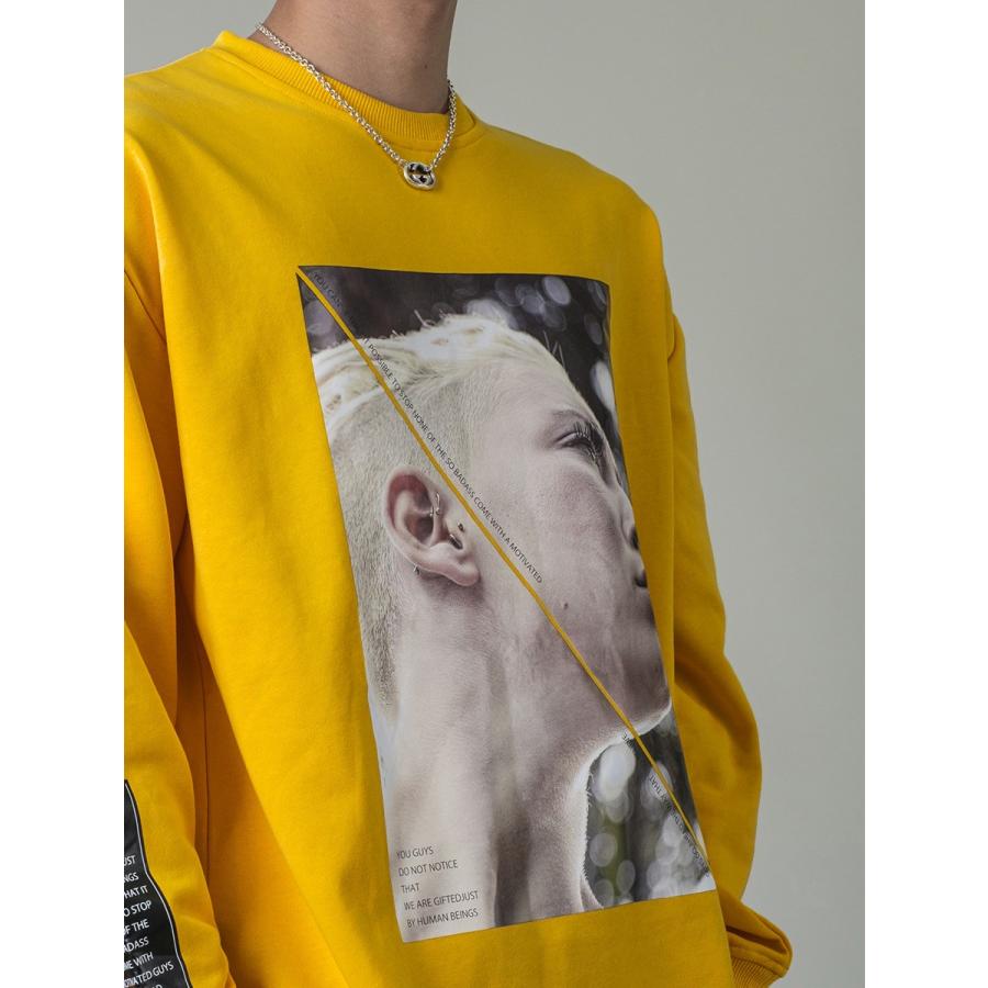 ロンt メンズ ビッグシルエット 秋冬春 プリント ストリート 韓国ファッション ホワイト イエロー ブラック M L Xl 2l Ll Re730 セブンサーティー Be メンズジャケット バッグ 鞄 のhk 通販 Yahoo ショッピング