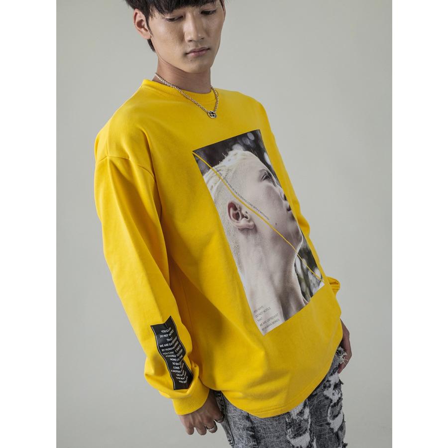 ロンt メンズ ビッグシルエット 秋冬春 プリント ストリート 韓国ファッション ホワイト イエロー ブラック M L Xl 2l Ll Re730 セブンサーティー Be メンズジャケット バッグ 鞄 のhk 通販 Yahoo ショッピング
