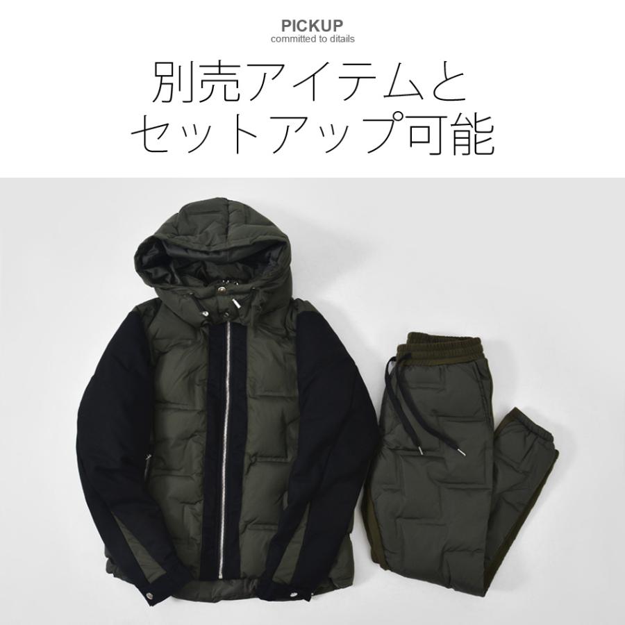 ダウンパンツ メンズ ジョガーパンツ 中綿 秋冬 シームレス 撥水 ストリート アウトドア キャンプ オラオラ系 ホワイト カーキ ブラック 白 黒 M L XL 23505 | EVOLUTION | 06