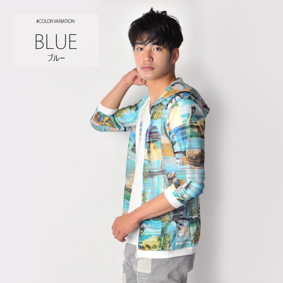 サマーパーカー メンズ 薄手 春 夏 メッシュ 総柄 サーフ ブルー ピンク 青 プリント ビーチ リゾート バカンス M L Xl Ll 2l エボリューション Evolution Ev メンズジャケット バッグ 鞄 のhk 通販 Yahoo ショッピング