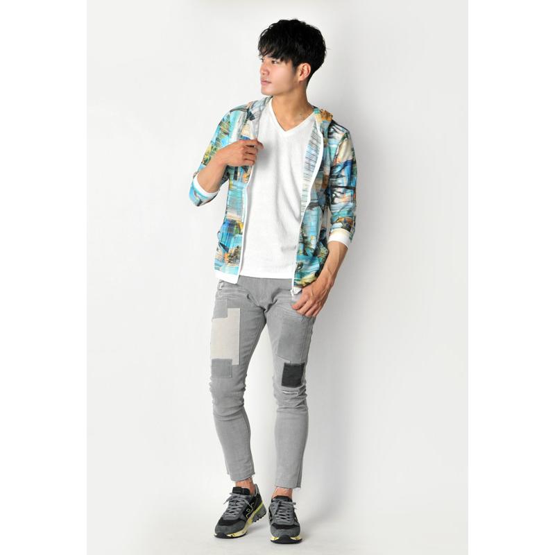 サマーパーカー メンズ 薄手 春 夏 メッシュ 総柄 サーフ ブルー ピンク 青 プリント ビーチ リゾート バカンス M L Xl Ll 2l エボリューション Evolution Ev メンズジャケット バッグ 鞄 のhk 通販 Yahoo ショッピング