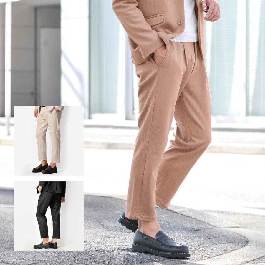 タック入りパンツ メンズ セットアップ テーパードパンツ イージーパンツ ワイドパンツ ストレッチ 春秋冬 上下セット スエード ベージュ ブラック 黒 M L Xl Ev メンズジャケット バッグ 鞄 のhk 通販 Yahoo ショッピング