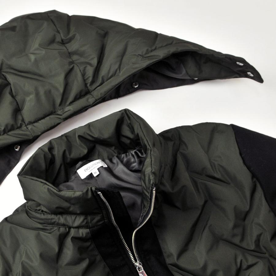 ダウンジャケット メンズ 中綿ダウンジャケット シームレス 撥水加工 防寒 暖かい ミリタリージャケット モード アウトドア 黒 カーキ ブラック M L XL 11500 | EVOLUTION | 12