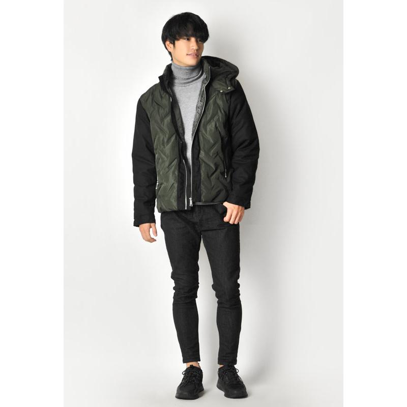 ダウンジャケット メンズ 中綿ダウンジャケット シームレス 撥水加工 防寒 暖かい ミリタリージャケット モード アウトドア 黒 カーキ ブラック M L XL 11500 | EVOLUTION | 05