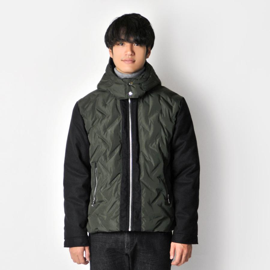 ダウンジャケット メンズ 中綿ダウンジャケット シームレス 撥水加工 防寒 暖かい ミリタリージャケット モード アウトドア 黒 カーキ ブラック M L XL 11500 | EVOLUTION | 08