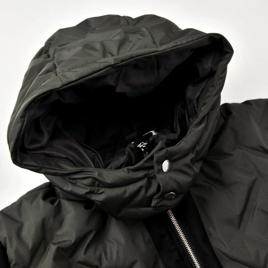 ダウンジャケット メンズ 中綿ダウンジャケット シームレス 撥水加工 防寒 暖かい ミリタリージャケット モード アウトドア 黒 カーキ ブラック M L XL 11500 | EVOLUTION | 11