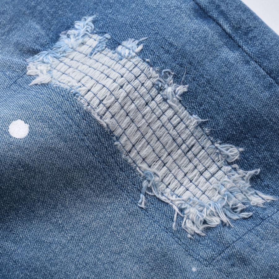 スキニー ジーンズ メンズ デニム Gパン ジーパン ユーズド加工 BITTER ビター アンクルパンツ ストレッチ サックスブルー ブルー ブラック 黒 青 紺 S M L XL | EVOLUTION | 13