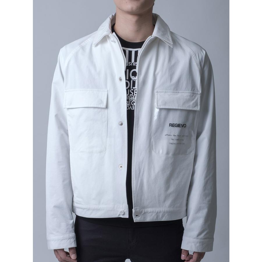 ブルゾン メンズ 春 秋 白 黒 ホワイト ブラック ショート M L ナイロン ワークジャケット REGIEVO レジエボ | REGIEVO | 14