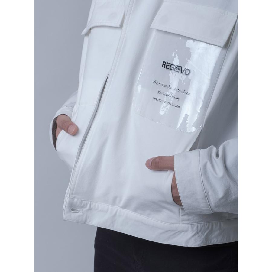 REGIEVO ブルゾン メンズ 春 秋 白 黒 ホワイト ブラック ショート M L